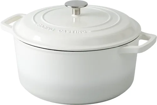 Miniatura 4 de EDGING CASTING Olla holandesa de hierro fundido esmaltado con tapa, horno holandés para hornear pan de masa madre, olla redonda, mango Dule de 7.5