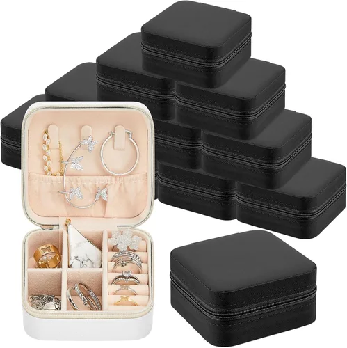 Miniatura 7 de Joyero de viaje de 12 piezas, cajas de regalo de dama de honor, organizador de viaje, pequeño joyero, mini organizador de almacenamiento, caja