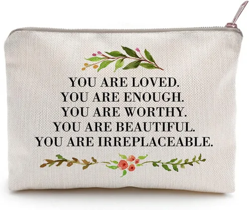 Miniatura 7 de Estuche de maquillaje para mejor amiga, bolsa de cosméticos para ella, para hermana, cumpleaños, neceser, regalo, citas de motivación, regalo