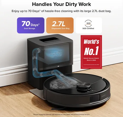 Miniatura 2 de roborock Robot aspirador y trapeador Q10 S5+, succión de 10,000 Pa, mejorado desde Q8 max+, 70 días de autovaciado, evita obstáculos, trapeador