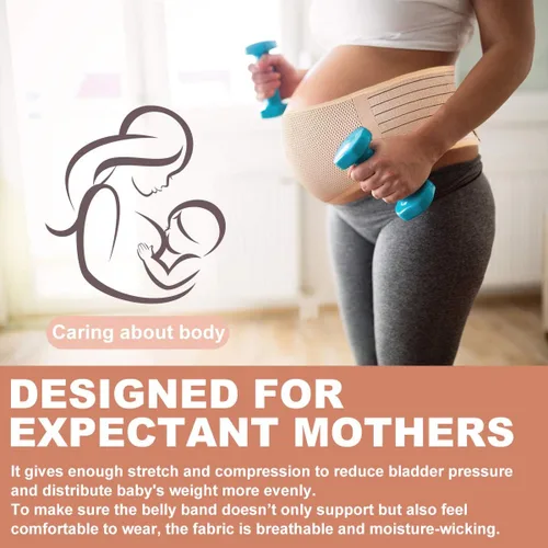 Miniatura 3 de SIYWINA Cinturón de maternidad Cinturón de apoyo para embarazo, banda de apoyo abdominal, correa de apoyo abdominal para el vientre y la espalda