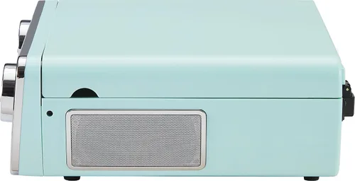 Miniatura 9 de Crosley CR6047A-AB Powel 7-en-1 Tocadiscos Bluetooth con entrada/salida de vinilo, radio AM/FM, reproductor de CD y entrada auxiliar, Azul Aqua