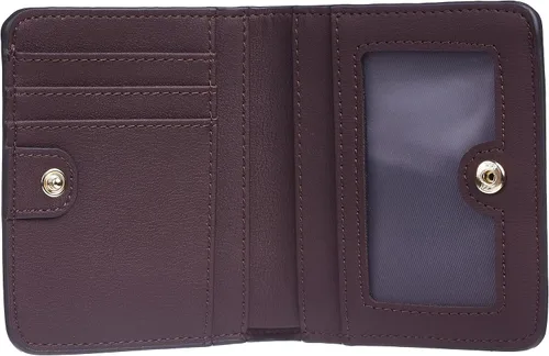 Miniatura 4 de Gostwo - Cartera compacta de piel genuina de lujo para mujer con bloqueo de RFID y ventana de identificación