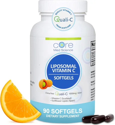Core Med Science Vitamina C liposomal, 1000 mg – Suplemento de vitamina C formulado por médicos para apoyo inmunológico, colágeno y salud de la piel