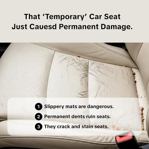 Miniatura 5 de Siliguard - Protector de asiento de automóvil para asientos de cuero, sin muescas y agarre antideslizante, funda de asiento impermeable, alfombrilla