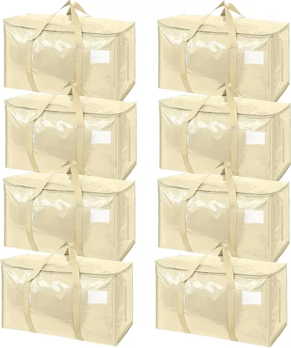 Miniatura 28 de TICONN Paquete de 2 bolsas de mudanza extra grandes resistentes con cremalleras y asas de transporte, bolsas de almacenamiento duraderas