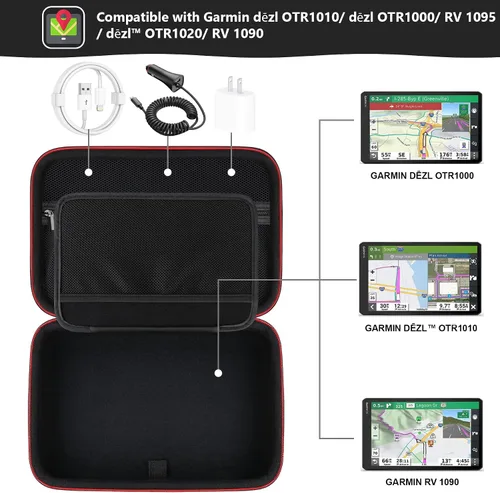Miniatura 2 de Funda rígida GPS para Garmin dēzl OTR1010/dēzl OTR1000/RV 1095/dēzl OTR1020/RV 1090, 10 pulgadas GPS camión navegador caja de almacenamiento