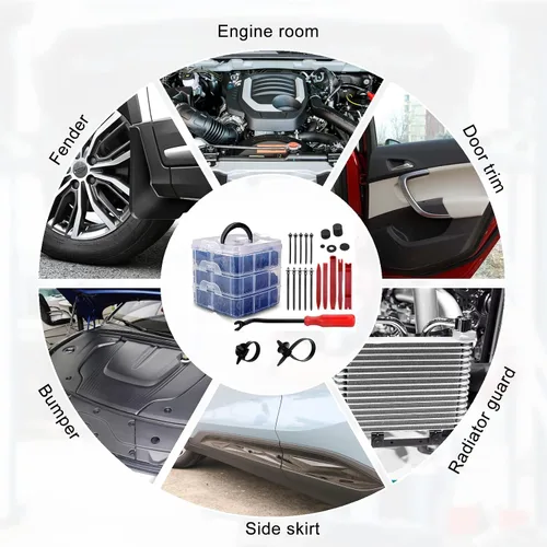 Miniatura 6 de Kit de 910 piezas de clips de retención de empuje para automóvil, kit de sujetadores de plástico con 27 de los tamaños más populares, clips de panel