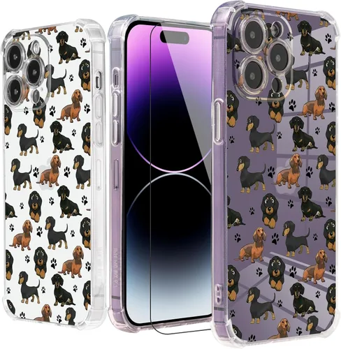 Miniatura 19 de Roemary Buffertech - Funda protectora para iPhone 13 Pro Max con diseño Golden Retriever, diseño de arcoíris con protector de pantalla