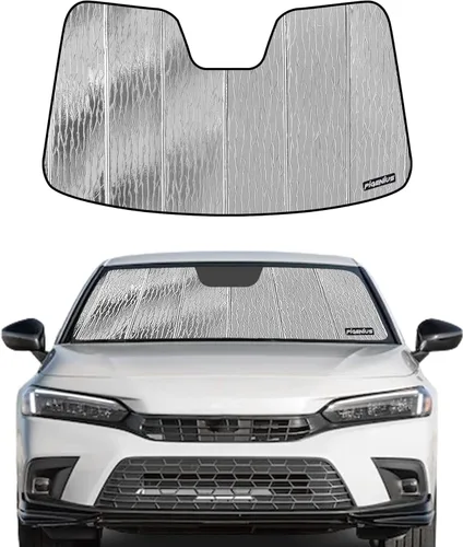 Miniatura 18 de Pigenius Parasol de parabrisas para Honda Civic Coupe 2006-2011, reversible plateado/negro