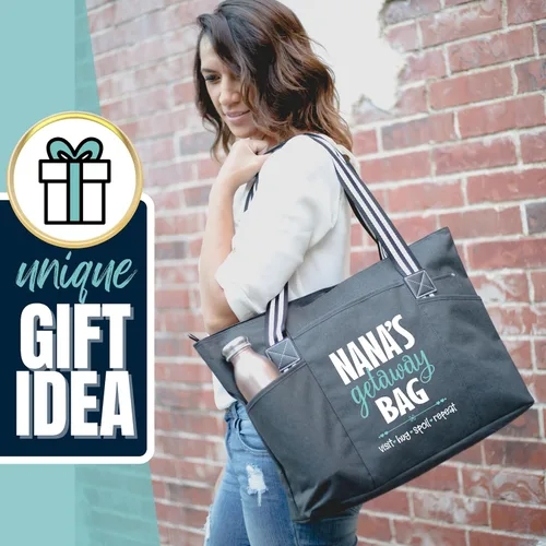 Miniatura 90 de Brooke & Jess Designs Bolso de mano para la abuela – Bolso de lona resistente con cremallera y bolsillo interior para la abuela para uso diario