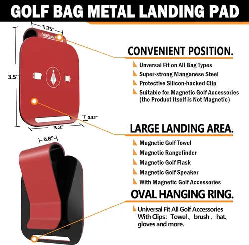 Miniatura 2 de Almohadillas de Aterrizaje de Metal para Bolsa de Golf para Toalla de Golf Magnética, Telémetro de Golf, Frasco de Golf, Altavoz de Golf - Acceso