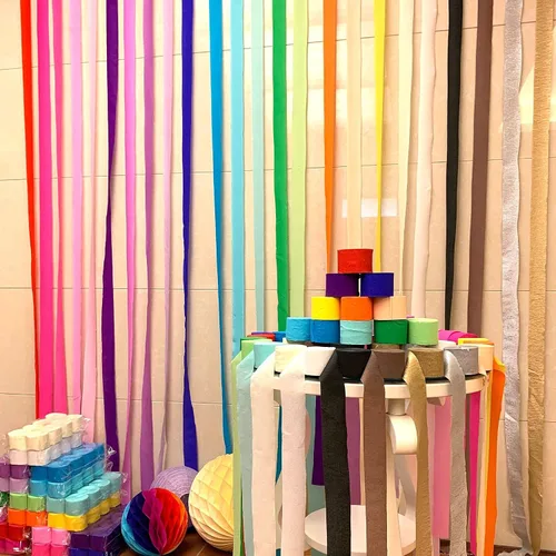 Miniatura 4 de YYaaloa Serpentinas de papel crepé, 6 rollos de 492 pies, gran valor, tamaño perfecto para fiestas, cumpleaños, ceremonias de boda y decoración