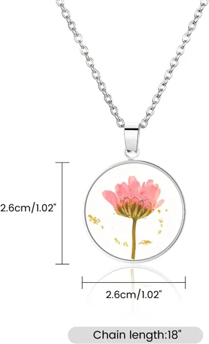 Miniatura 57 de Pressed Flower Necklace Gift for Women Personalized Handmade Necklaces Birth Flower Necklace