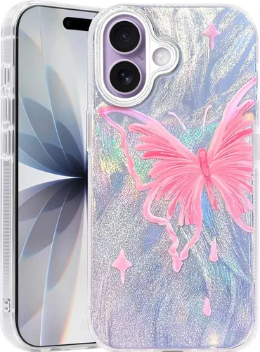 Miniatura 126 de I-MGAE-IN-AR Funda compacta para iPhone 11, diseño de mariposa, marco de protección de lente de cámara con diamante 3D, bonitas fundas protectoras