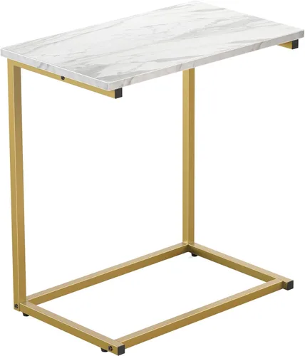 Miniatura 10 de Pipishell - Mesa auxiliar en forma de C de 27 pulgadas de alto, mesa lateral para sofá deslizable debajo, mesa de sofá en forma de C para sala