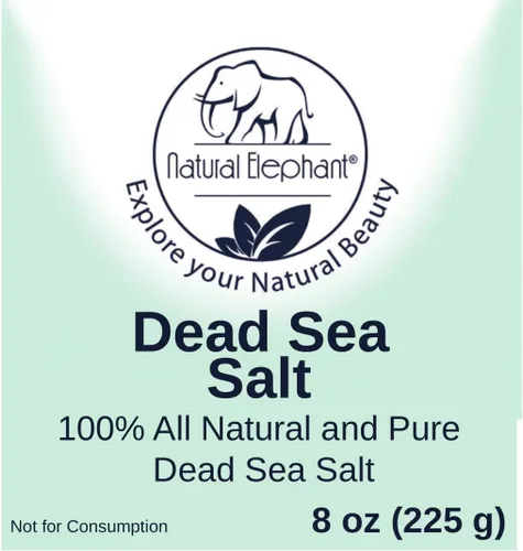 Miniatura 3 de Natural Elephant Sal de baño del Mar Muerto, tamaño de viaje de 8 onzas, 100% natural y pura, grano fino, ideal para baños y remojos