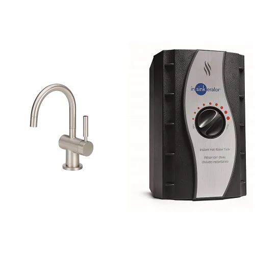 InSinkErator Paquete de dispensador instantáneo de agua fría y caliente - Grifo, tanque y sistema de filtración