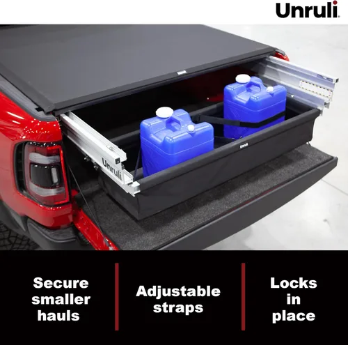 Miniatura 2 de Unruli LIBERATOR - Cubierta Tonneau con caja de carga deslizante extraíble – Chevy/GMC 1500 Durabed – Años 2019-2023 – Cama de camión de 8 pies