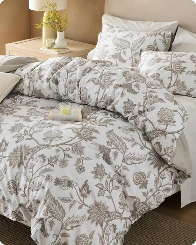Miniatura 20 de Bedsure - Juego de funda de edredón para cama individual - Juego de funda de edredón reversible de flores de algodón 100 % con cierre de cremallera