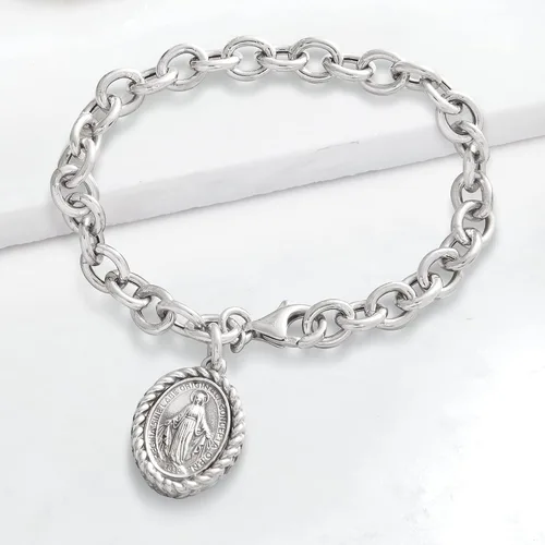 Miniatura 3 de Ross-Simons Pulsera italiana de plata de ley milagrosa, Plata de ley, no conocido