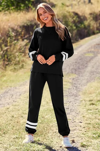 Miniatura 98 de Prettygarden - Conjunto de pijama de dos piezas para mujer, diseño de teñido anudado, sudadera informal de manga larga con pantalones largos, ropa