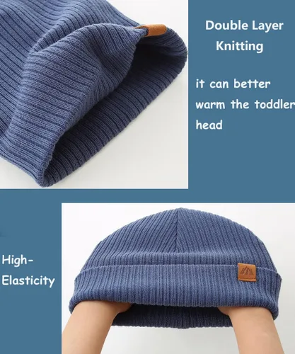 Miniatura 4 de Moon Kitty 2 piezas Gorro de bebé suave Gorro de bebé cálido de punto Gorro de invierno para bebé para niños
