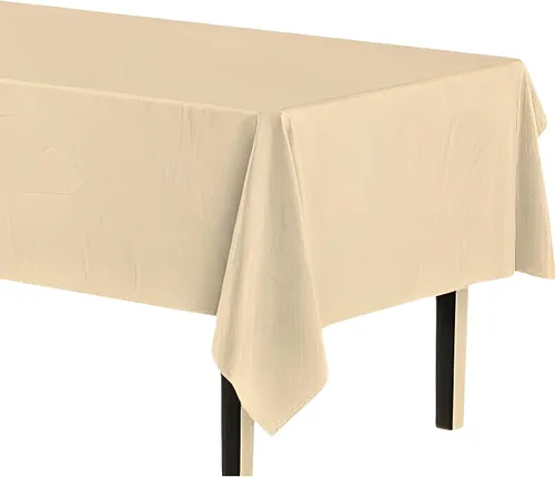 Miniatura 16 de Party Dimensions Rectangular de plástico de 54 x 108 pulgadas, dorado, 1 mantel de mesa, 54 x 108 pulgadas