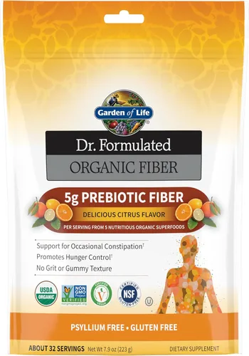 Alimento prebiótico formulado, orgánico. Suplemento de fibra para el alivio del estreñimiento y el hambre, vegetariano, cítrico, 1, 1
