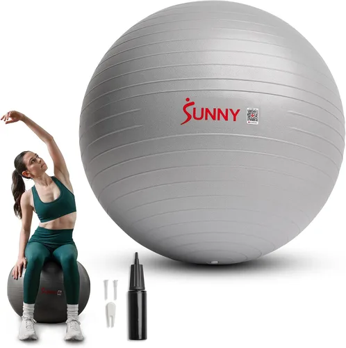 Miniatura 10 de Sunny Health & Fitness Pelota de ejercicio antiestallidos de alta calidad para fuerza central, yoga, pilates, barra, terapia física, equilibrio
