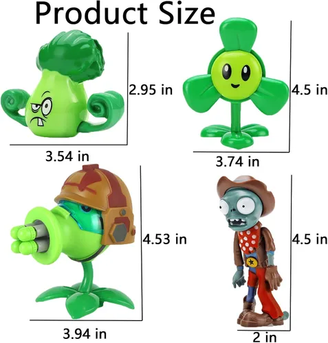 Miniatura 2 de JHESAO Juego de 7 figuras de acción de plantas y zombis, juego de juguetes de PVZ, serie 1, 2, grandes regalos para niños y fanáticos, cumpleaños