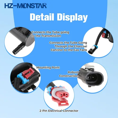 Miniatura 5 de Ensamble de Válvula Solenoide de Ventilación de Recipiente de Evaporación Compatible con Chevy Silverado GMC Sierra 1500 2500 3500 HD Classic