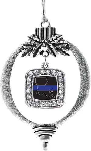 Miniatura 245 de Inspired Silver - Nana púrpura - Adorno de Navidad plateado - Adorno cuadrado para árbol de Navidad con circonita cúbica - Decoración colgante