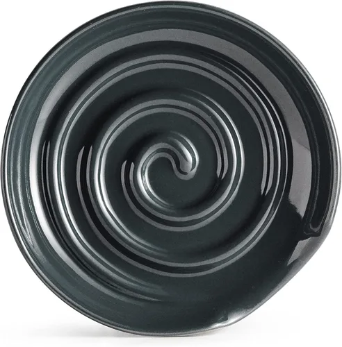 Miniatura 2 de Soporte para cuchara, soporte para cuchara con bandeja profunda para evitar derrames de salsa, soporte para utensilios para espátula, cuchara de Gris