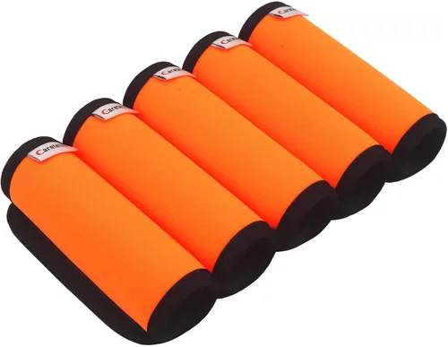 Envolturas de neopreno para asa de equipaje para maleta, identificadores únicos de equipaje, etiquetamarcador (naranja fluorescente (paquete de 5)