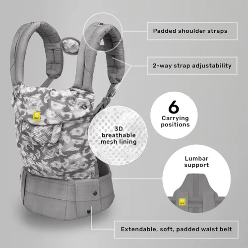 Miniatura 3 de LÍLLÉbaby Portabebés ergonómico Complete Airflow 6 en 1 para bebé de recién nacido a niño pequeño con soporte lumbar (7-45 libras), porteo de bebé