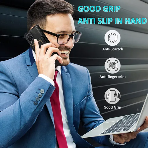 Miniatura 5 de Asuwish Funda de teléfono para Samsung Galaxy A12 con protector de pantalla de vidrio templado, soporte para tarjetas de crédito, soporte de piel
