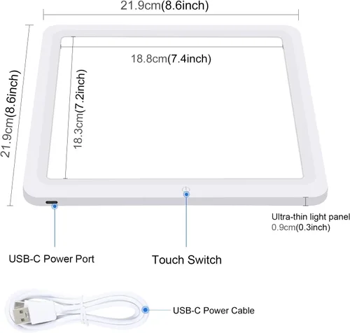 Miniatura 2 de PULUZ - Panel de luz LED sin sombras para caja de estudio fotográfico, placa de luz suave de 8 x 8 pulgadas / 7.9 x 7.9 in para fotografía, luz