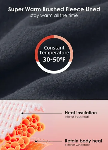 Miniatura 5 de BALEAF Pantalones con forro polar para mujer, resistentes al agua, pantalones térmicos para correr, senderismo