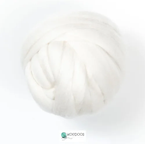 Miniatura 2 de Lana merino extrafina, 1 libra. La mejor lana blanca como la nieve para fieltro de aguja, fieltro húmedo, manualidades y hilado. Hilo jumbo suave