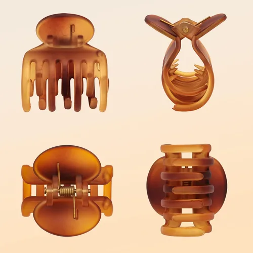 Miniatura 3 de 12 pinzas de garra de dientes de doble fila de 1.6 pulgadas, pinzas de mandíbula medianas – Accesorios para el cabello pequeño mate y brillante
