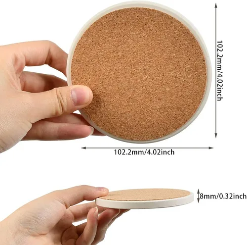 Miniatura 2 de 12 piezas de azulejos de cerámica para manualidades, posavasos de piedra absorbente para manualidades, azulejos blancos de cerámica de 4 pulgadas