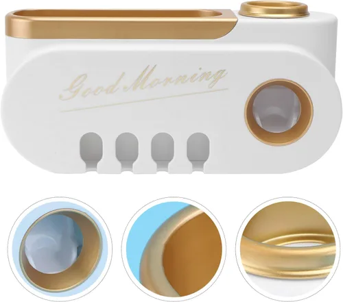 Miniatura 6 de Cabilock Estantes montados en la pared, soportes para cepillos de dientes, estante organizador de baño, estante para pasta de dientes, champú
