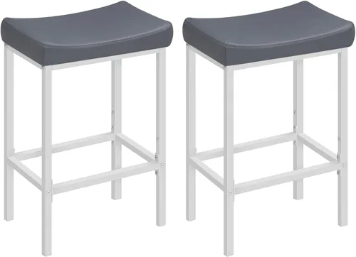 Miniatura 13 de HOOBRO Taburetes de bar, juego de 2 sillas de bar, taburetes de altura de mostrador, taburetes de sillín con superficie curva, 24.8 pulgadas