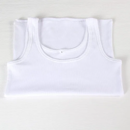 Miniatura 4 de GEMBERA Camiseta sin mangas para mujer, cuello redondo, acanalada, ajustada, básica, camisola