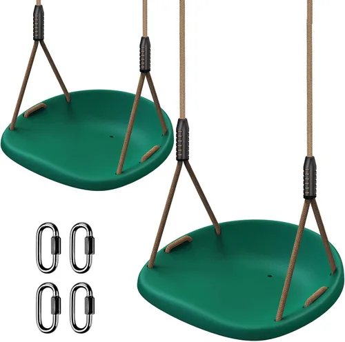 BeneLabel Paquete de 2 Asientos de Columpio de Servicio Pesado de Capacidad de 500 Libras con Tabla de Asiento Más Ancha y Cuerda Ajustable en