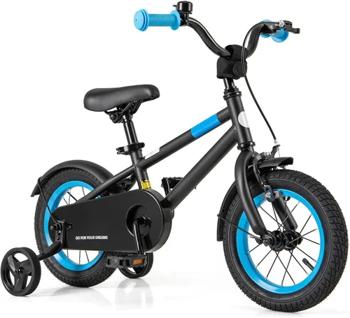 Miniatura 18 de BABY JOY Bicicleta infantil de macarones coloridos, de 12, 14, 16 y 18 pulgadas, bicicleta deportiva para niños con ruedas de entrenamiento