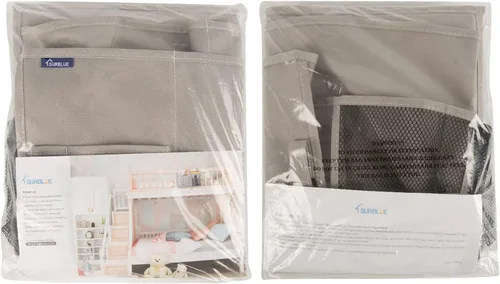 Miniatura 7 de Surblue Organizador de cama colgante para mesita de noche, bolsa de almacenamiento con bolsillo para literas y camas de hospital, habitaciones