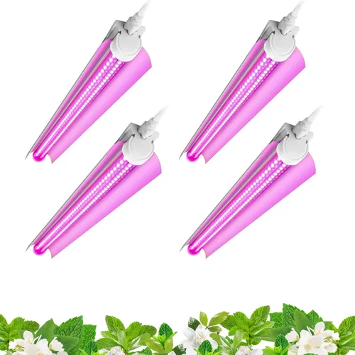 Miniatura 24 de Barrina Luz de cultivo de plantas T8 de 4 pies, 252 W (6 x 42 W, equivalente a 1400 W), espectro completo, lámpara de cultivo LED para cultivo