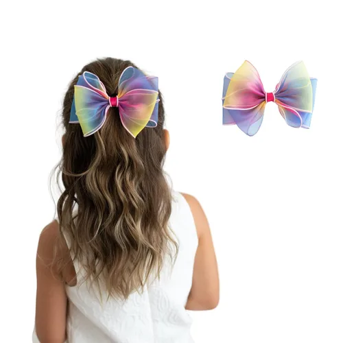 Miniatura 9 de 2 pinzas para el cabello con lazo grande para niñas y mujeres, accesorio elegante para el cabello para cumpleaños, uso diario, vacaciones y fiestas